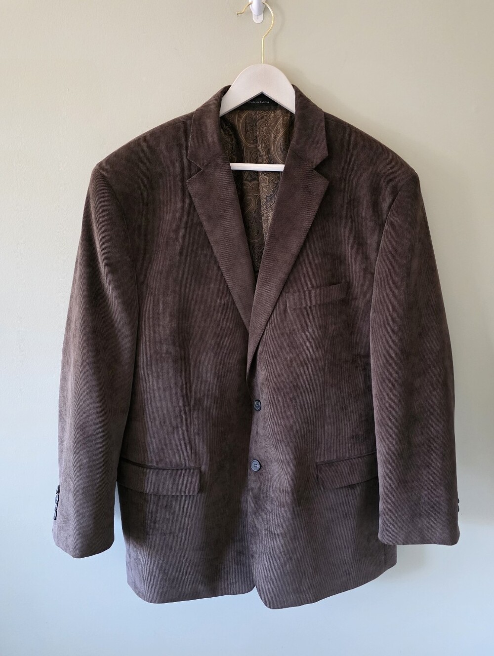 NWOT Chaps 48R Vintage 90s Old Money Preppy Chocolate Brown Corduroy Blazer